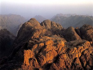 Vista aerea del Monte Sinaí.