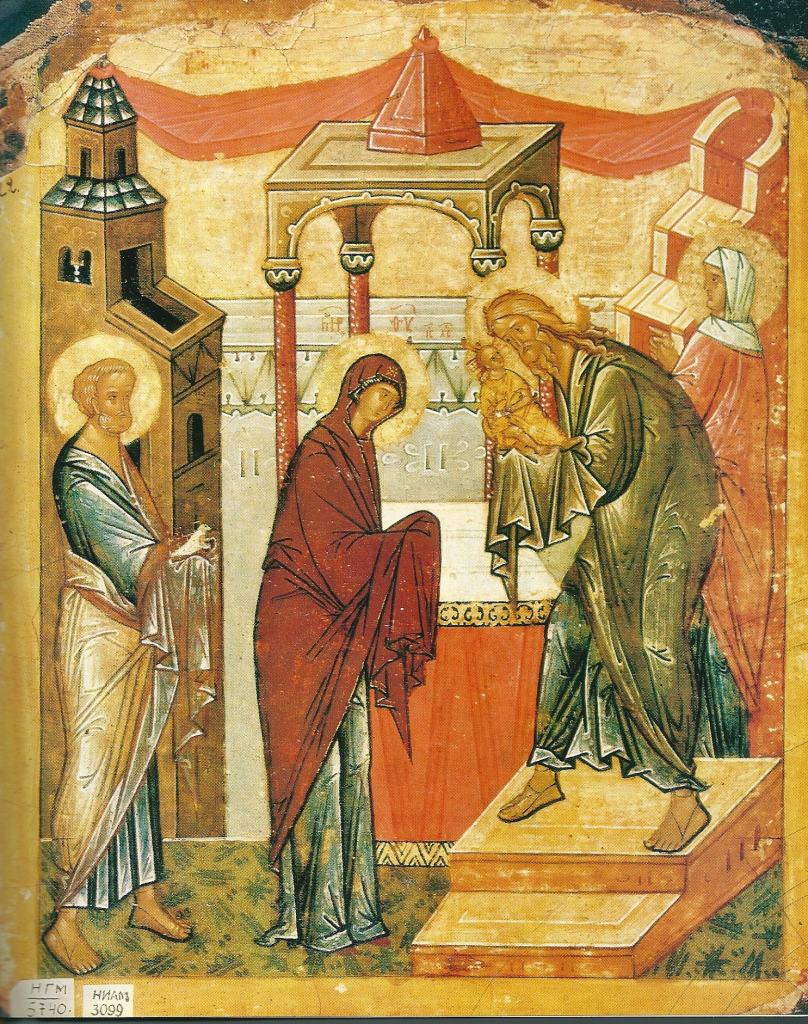 La Presentacion de Jesus en el Templo, fines s. XV o comienzos s. XVI, Nóvgorod, Museo de Historia y Arquitectura